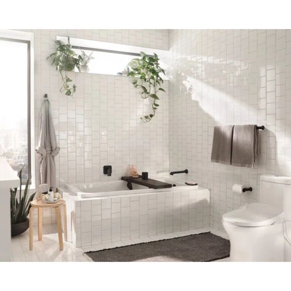 Moen Genta LX Pivoting Toilet Paper Holder Matte Black BH3808BL NEW - Picture 3 of 4